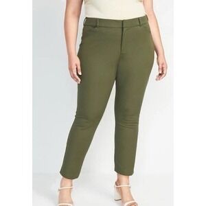 Old Navy High Rise Pixie‎ Pants Skinny Secret Pickets Olive Plus Size 20 x 26"
